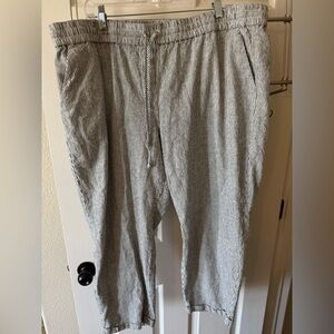 J Crew Factory striped seersucker blue grey and white pants, size 20